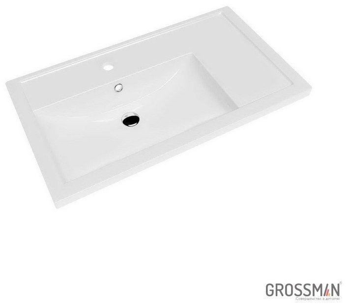 Тумба с раковиной Grossman Флай 80, 76x68x40 см, коричневый, белый