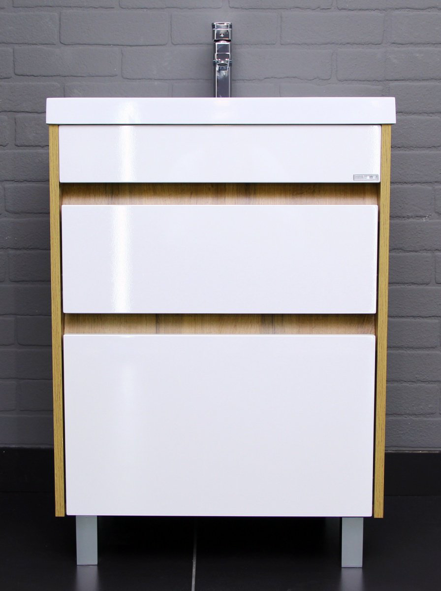 Тумба с раковиной KABINKA.KZ Байтерек, 59x79.9x44.5 см, белый, коричневый купить,NaN