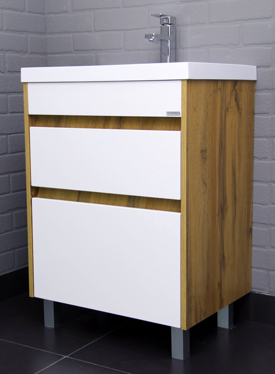 Тумба с раковиной KABINKA.KZ Байтерек, 59x79.9x44.5 см, белый, коричневый купить,NaN