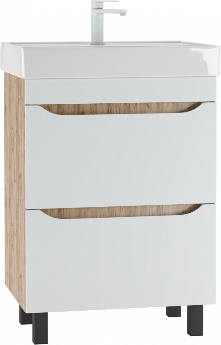 Тумба с раковиной KABINKA.KZ Байтерек, 57.5x79x43.5 см, белый, коричневый купить,NaN