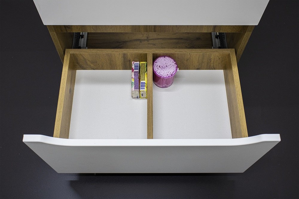 Тумба с раковиной KABINKA.KZ Байтерек, 57.5x79x43.5 см, белый, коричневый