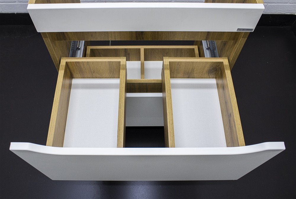 Тумба с раковиной KABINKA.KZ Байтерек, 57.5x79x43.5 см, белый, коричневый