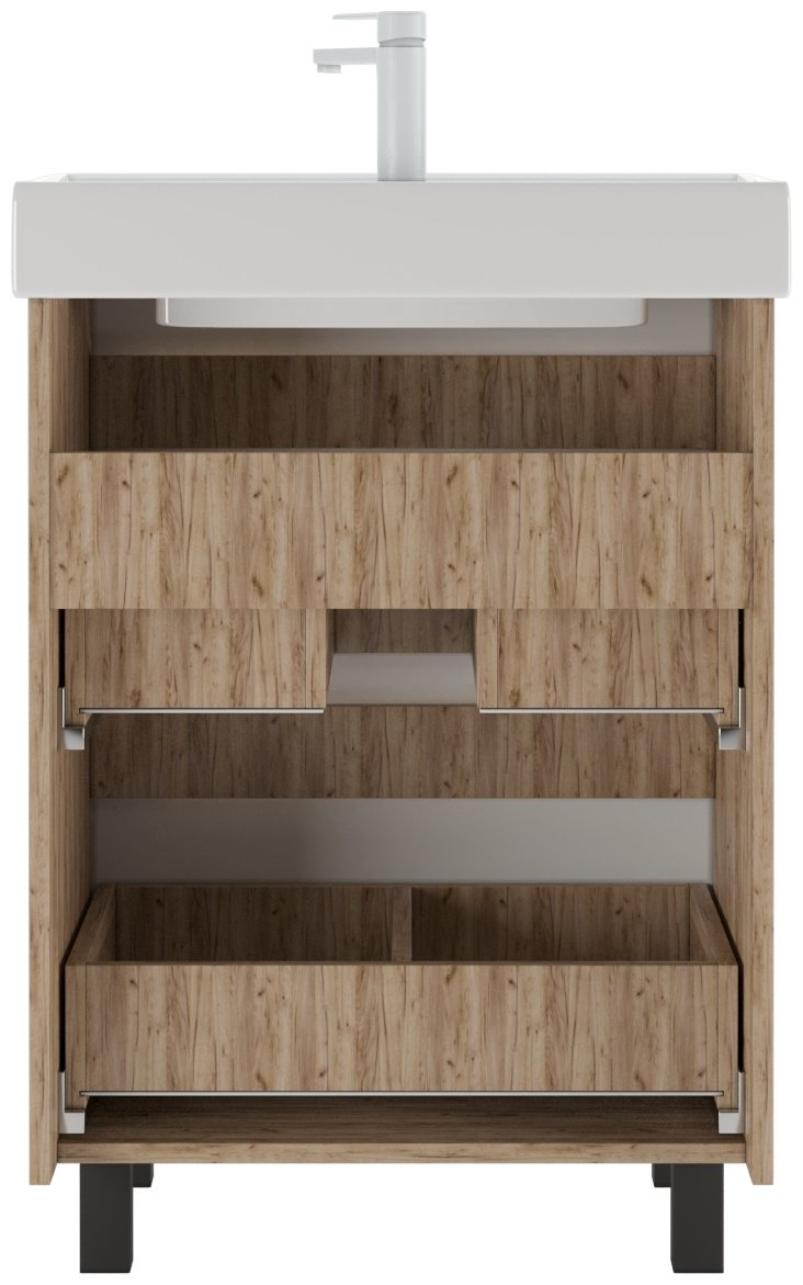 Тумба с раковиной KABINKA.KZ Байтерек, 57.5x79x43.5 см, белый, коричневый купить,NaN