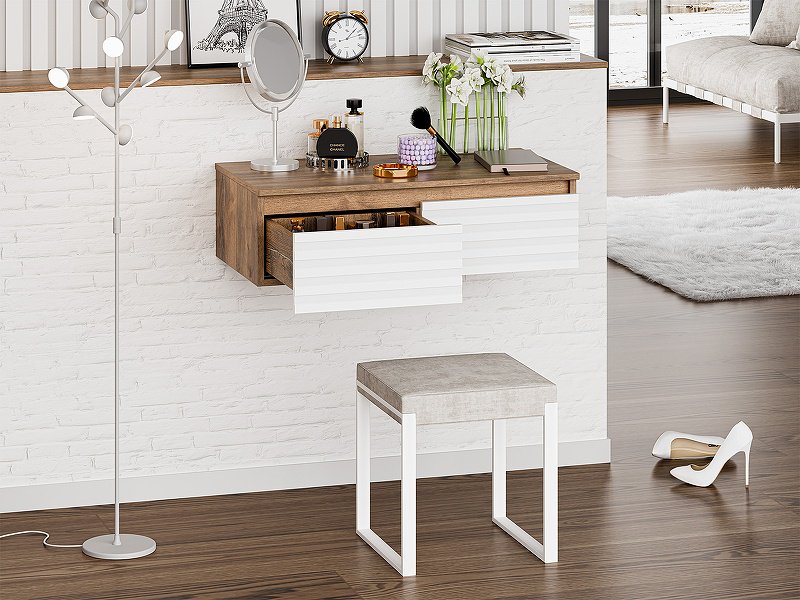 Тумба без раковины KABINKA.KZ DAK-009080-19-012Я, 80.6x23.1x42 см, белый, коричневый