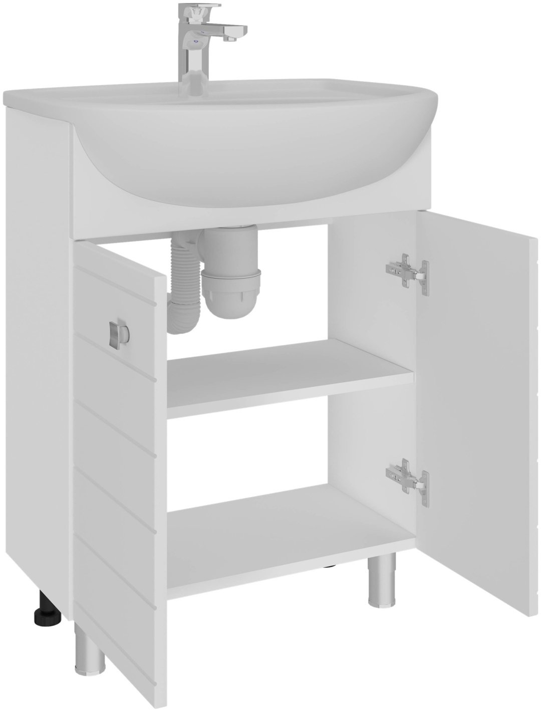 Тумба с раковиной AVK Лира, 2 Двери, 70x70x45 см, белый