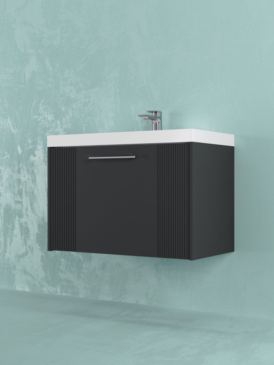 Тумба с раковиной KABINKA.KZ Альба 700, 70x40x45 см, графит