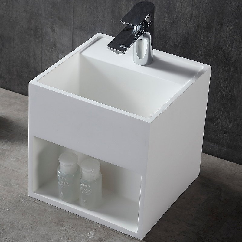 Тумба с раковиной Abber Stein AS2639 , 30x30x30 см, белый