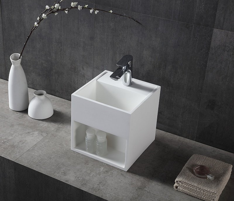 Тумба с раковиной Abber Stein AS2639 , 30x30x30 см, белый