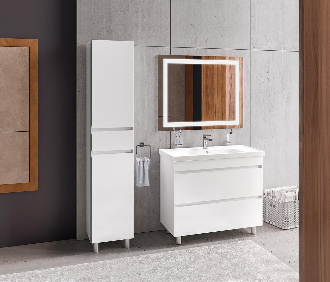 Тумба с раковиной Aquarodos Валенсия 100x80x45см белый купить,NaN