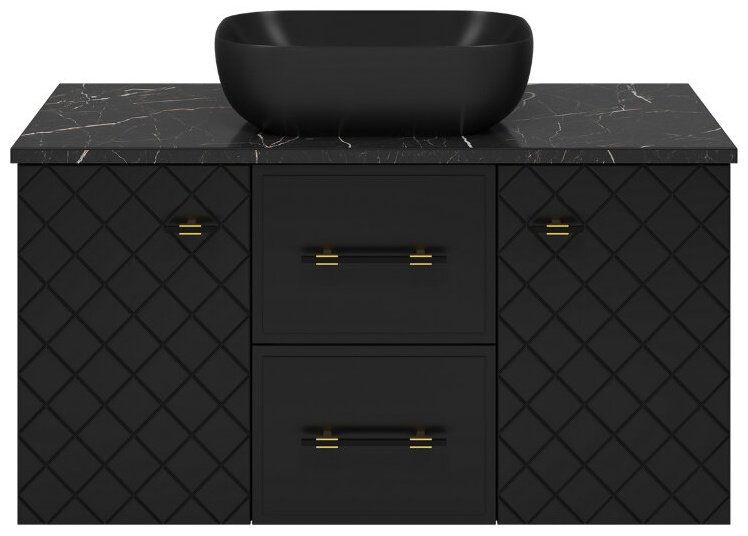 Тумба с раковиной Brevita Shanel, 100x50x47.1 см, черный