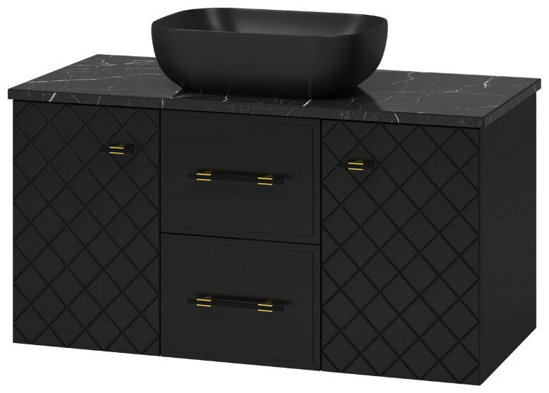 Тумба с раковиной Brevita Shanel, 100x50x47.1 см, черный