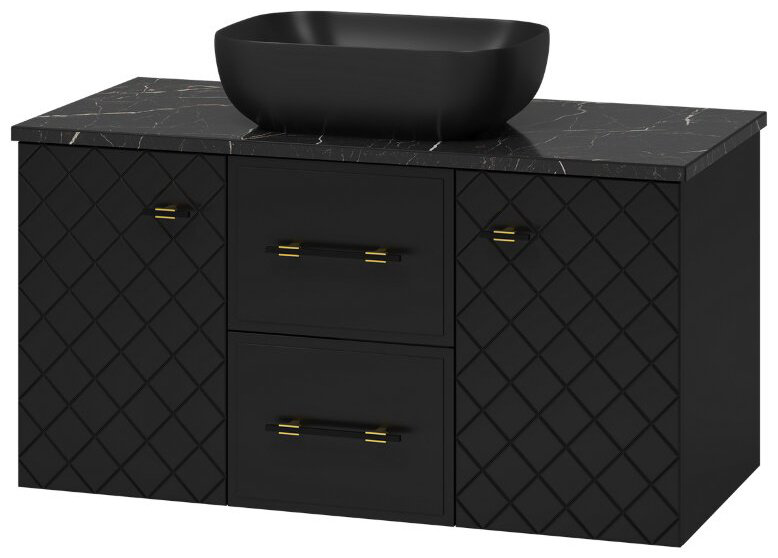 Тумба с раковиной Brevita Shanel, 100x50x47.1 см, черный купить,NaN