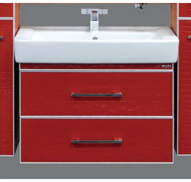 Тумба с раковиной KABINKA.KZ СО000004210, 70x58x45 см, красный