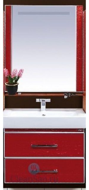 Тумба с раковиной KABINKA.KZ СО000004210, 70x58x45 см, красный