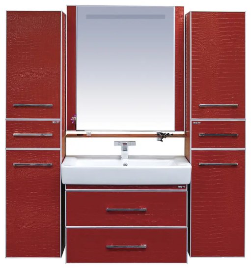 Тумба с раковиной KABINKA.KZ СО000004210, 70x58x45 см, красный