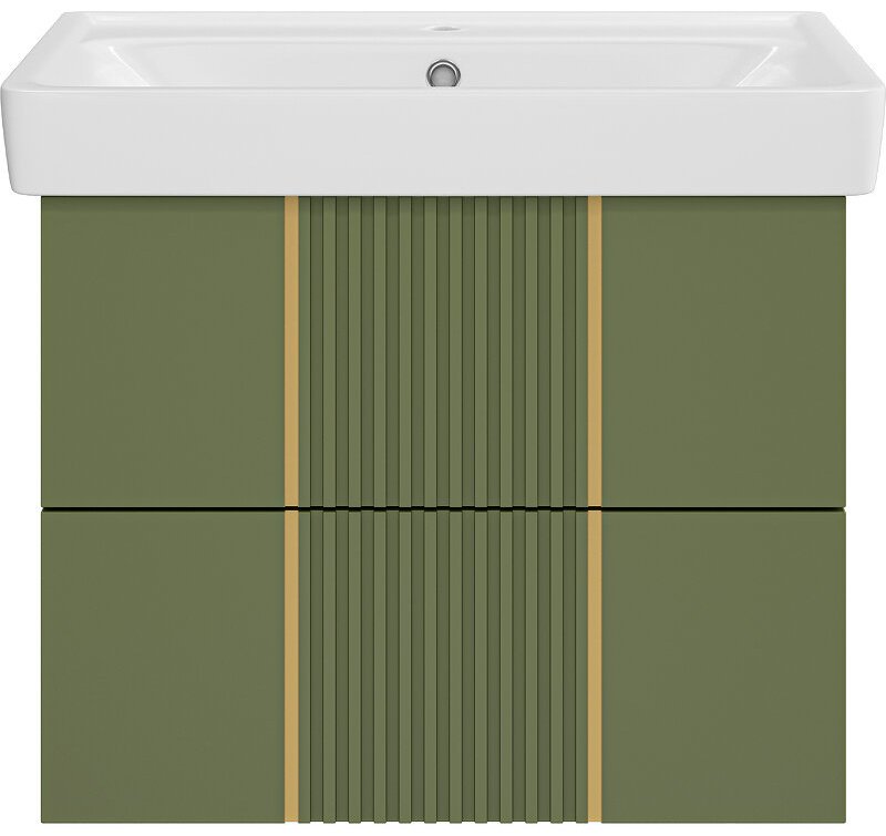 Тумба с раковиной Brevita VEG-09070-0802Я, 63.8x50x43.4 см, зеленый