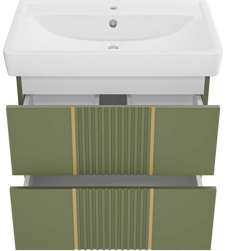 Тумба с раковиной Brevita VEG-09070-0802Я, 63.8x50x43.4 см, зеленый