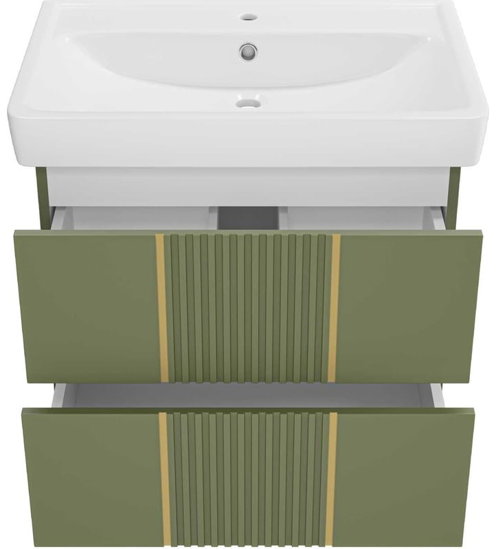 Тумба с раковиной Brevita VEG-09070-0802Я 63.8x50x43.4см зеленый купить,NaN