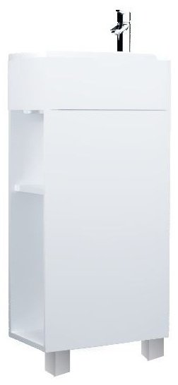 MarkaOne K0000033585 с раковиной Laura 40Н Белый глянец R напольная, МДФ