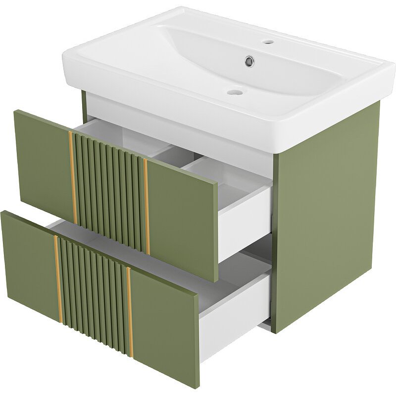 Тумба с раковиной Brevita VEG-09070-0802Я, 63.8x50x43.4 см, зеленый