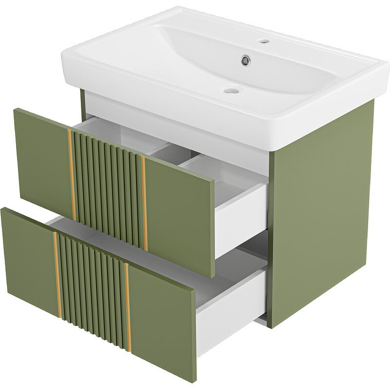 Тумба с раковиной Brevita VEG-09070-0802Я 63.8x50x43.4см зеленый купить,NaN