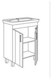 Тумба с раковиной Lindis Калипсо 57.5x42.5x81.5см белый