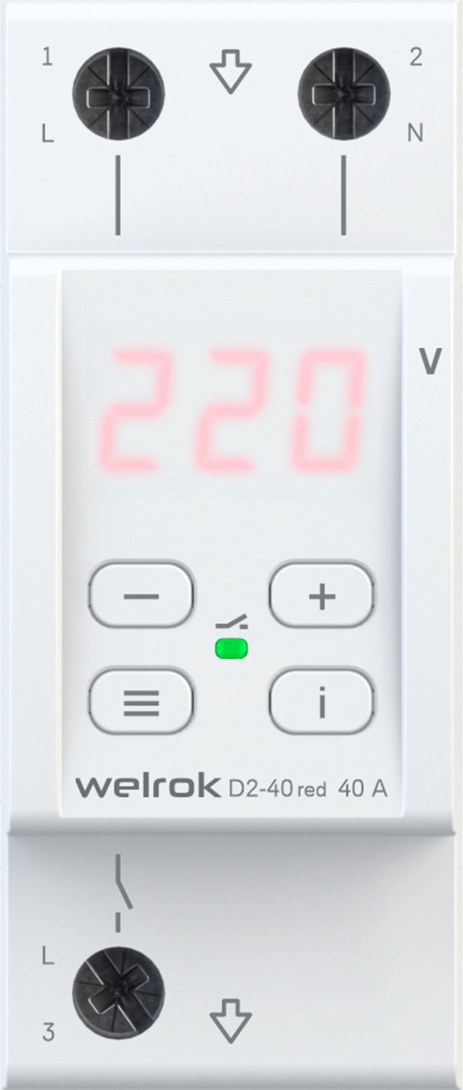 WELROK реле контроля напряжения D2-40 red