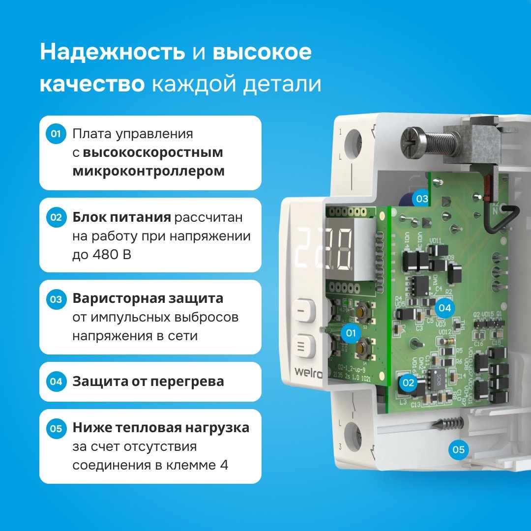 WELROK реле контроля напряжения D2-63 4660251140069