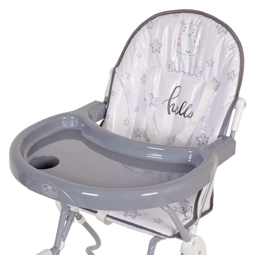 Стульчик для кормления Polini kids 152 Бегемотик Grey купить,NaN