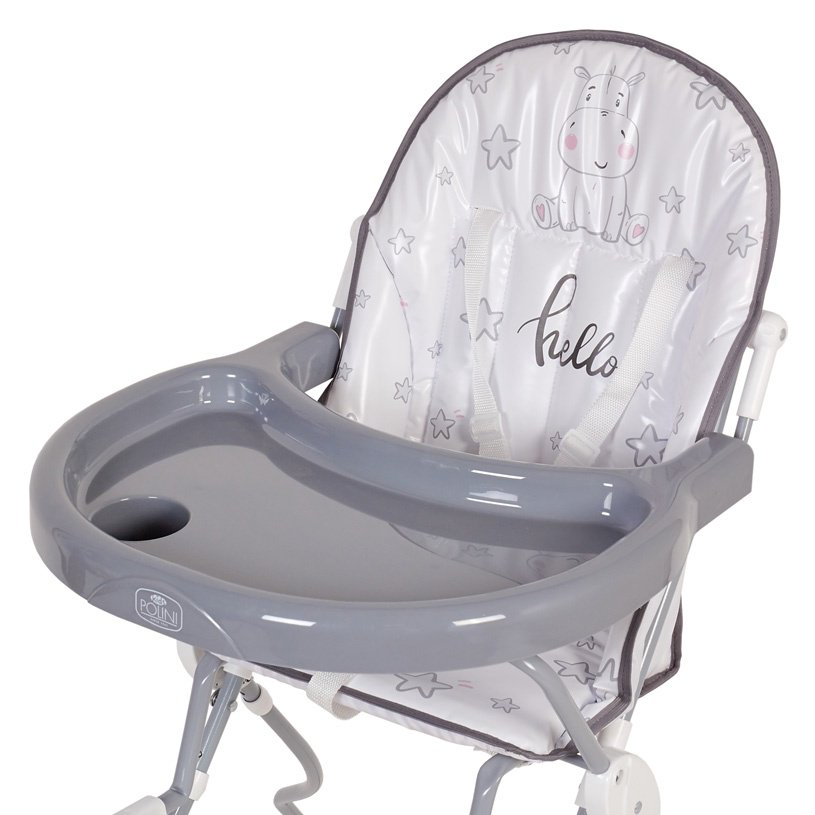 Стульчик для кормления Polini kids 152 Бегемотик Grey купить,NaN