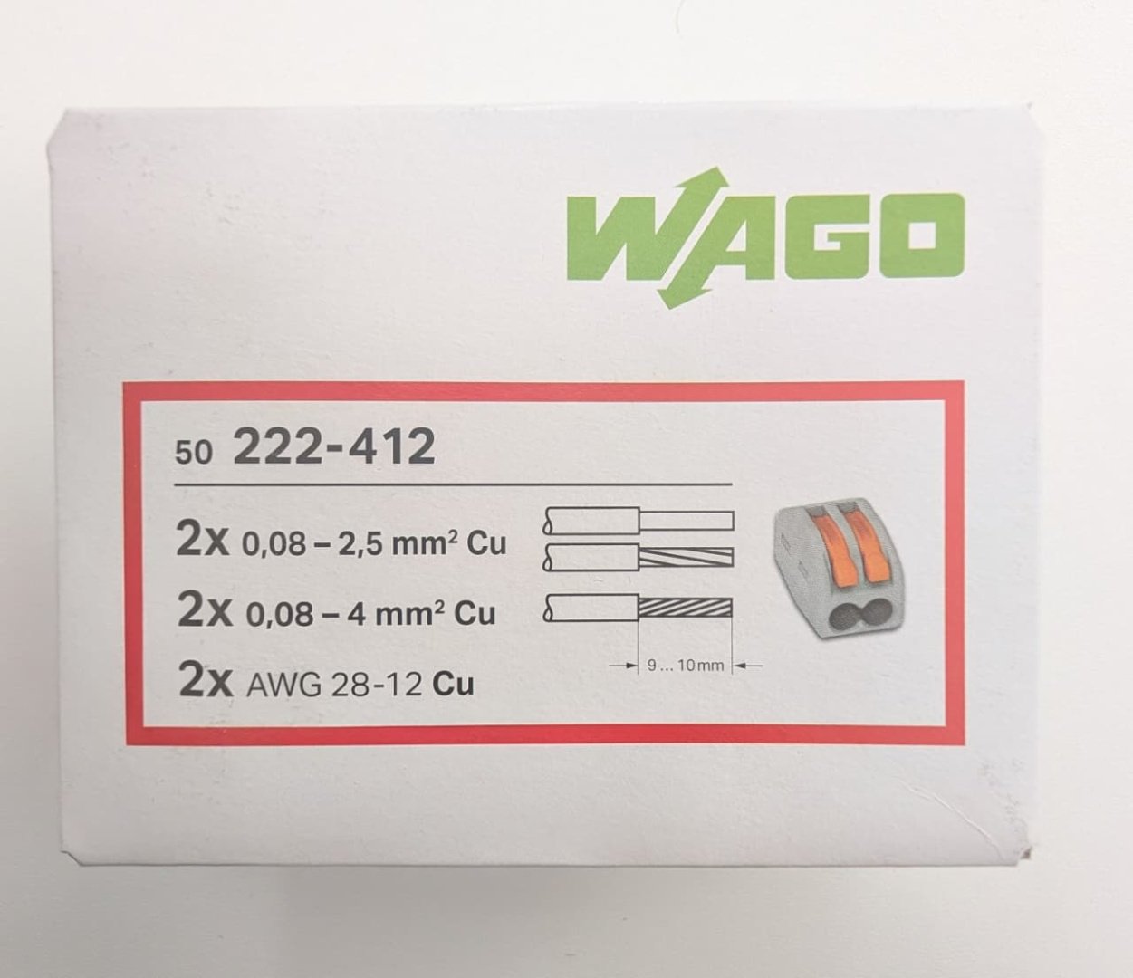 Клемма Набор клемм WAGO 222-412 от 0.08 до 4 кв.мм, 50 шт