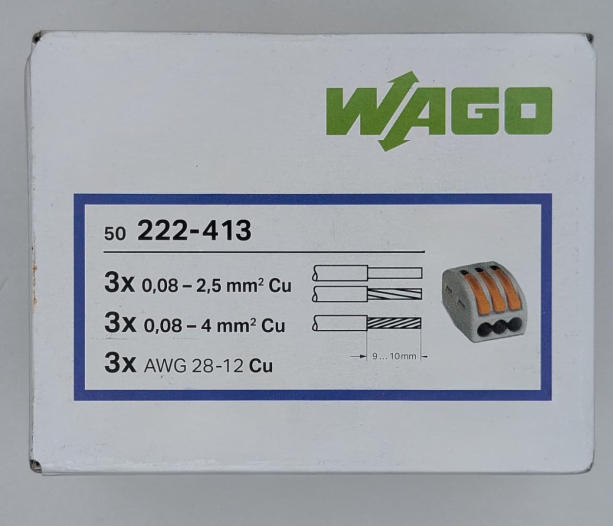 Клемма Набор клемм WAGO 222-413 от 0.08 до 4 кв.мм, 50 шт