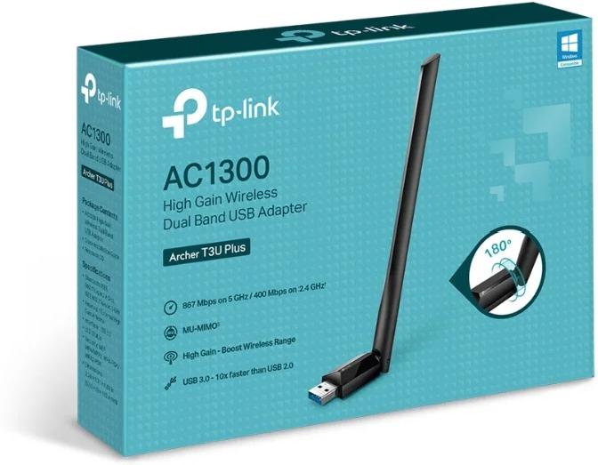 Wi-Fi адаптер TP-Link Archer T3U Plus черный