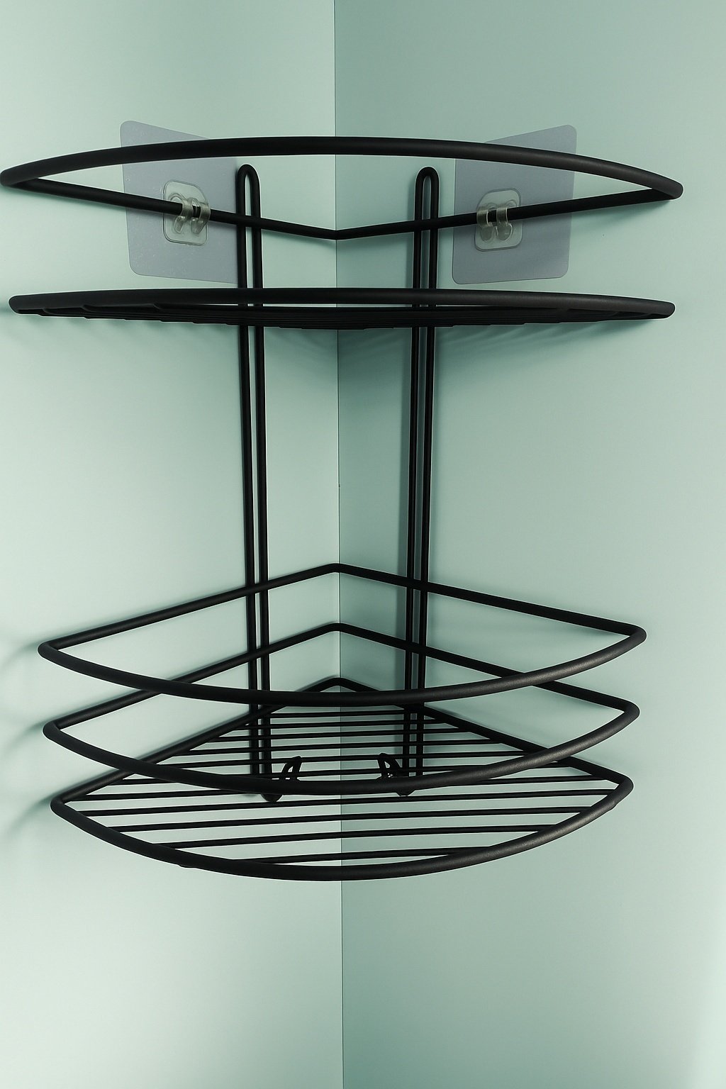 ProfFero П0002004 полка для ванной двухъярусная, овальная, с вешалками, черный муар, нержавеющая сталь, 1 шт