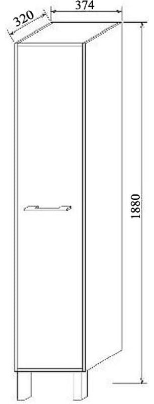Шкаф-пенал напольный Sanflor Экко , 37.4x32x188 см, сиреневый