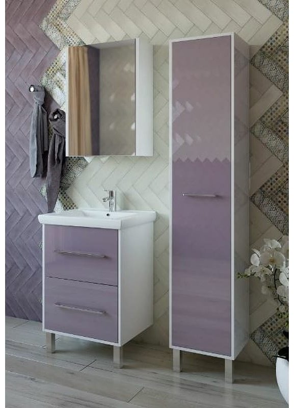Шкаф-пенал напольный Sanflor Экко , 37.4x32x188 см, сиреневый