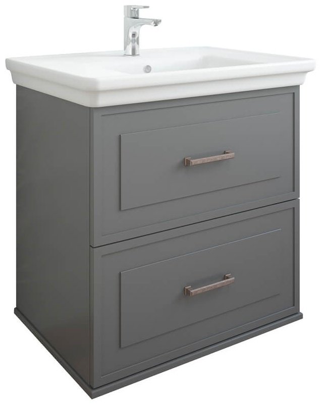 Тумба с раковиной подвесная Модена 75 Sanflor, серая