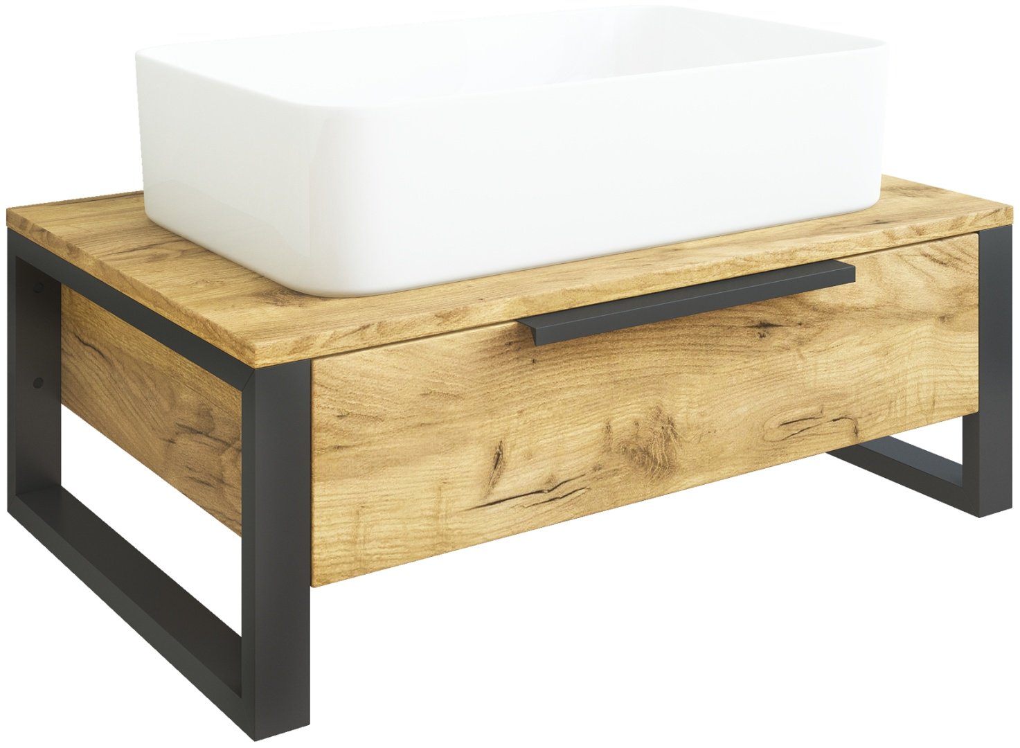 Тумба без раковины Sanflor Гард 60 С27068, 60x25x48 см, черный, золотистый купить,NaN