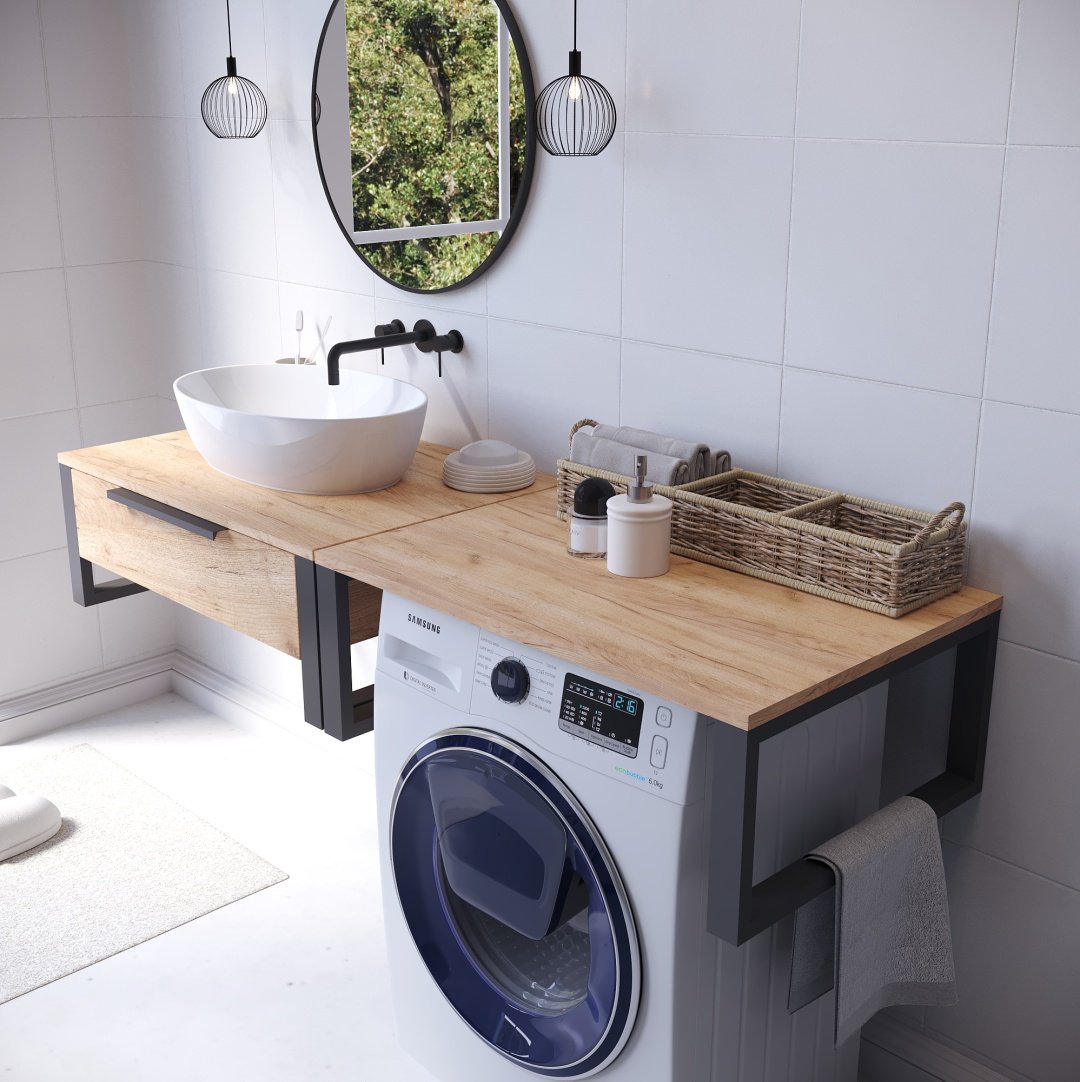 Тумба без раковины Sanflor Гард 60 С27068, 60x25x48 см, черный, золотистый купить,NaN