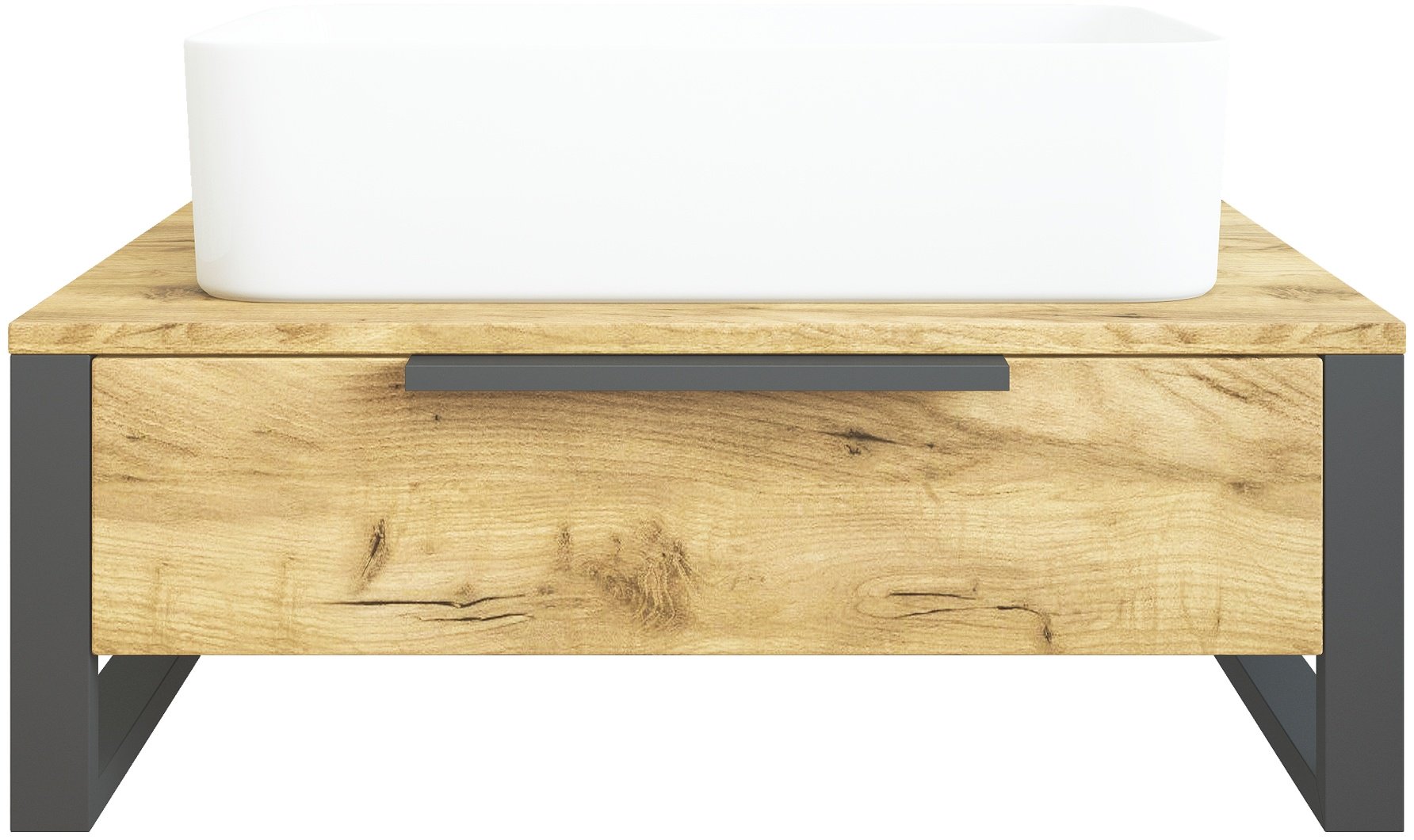 Тумба без раковины Sanflor Гард 60 С27068, 60x25x48 см, черный, золотистый купить,NaN