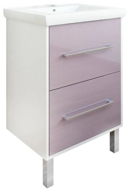 Тумба с раковиной Sanflor Экко, 60x85x45 см, сиреневый купить,NaN
