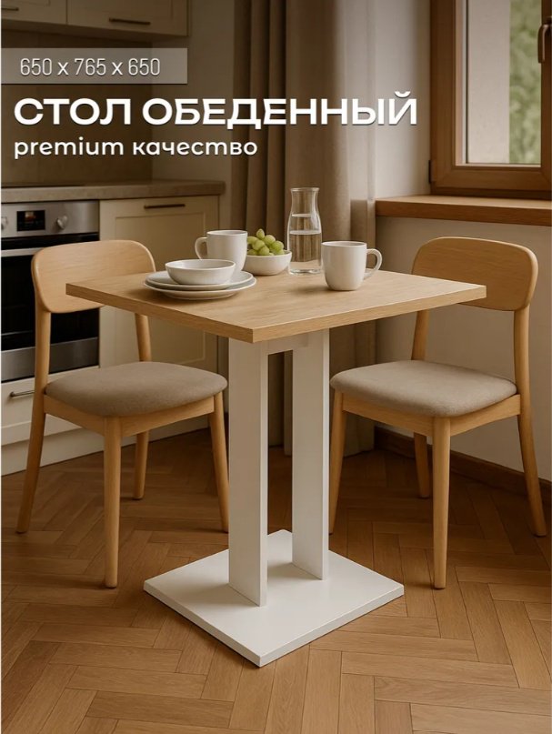 Обеденный стол Sanflor С28615, 65х65x76.5 см, ЛДСП, черный, бежевый купить,NaN