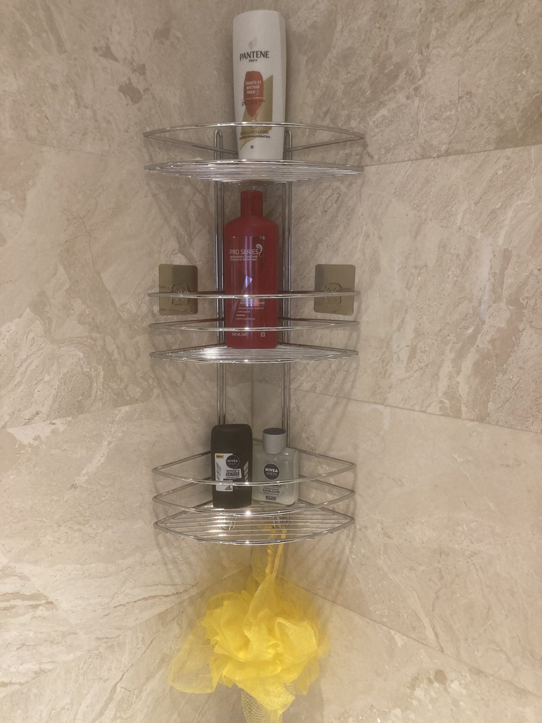 ProfFero П23028 полка для ванной трёхъярусная, овальная, с вешалками 1 шт, нержавеющая сталь, хром