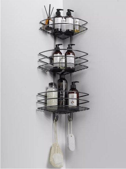 Полка для ванной черный никель П00000891 ProfFero, 3 яруса, 1 шт.