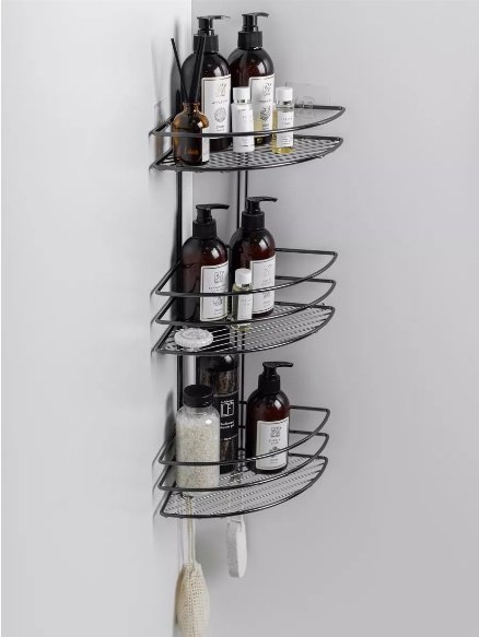 Полка для ванной черный никель П00000891 ProfFero, 3 яруса, 1 шт.