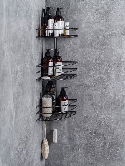 Полка для ванной черный никель П00000891 ProfFero, 3 яруса, 1 шт.