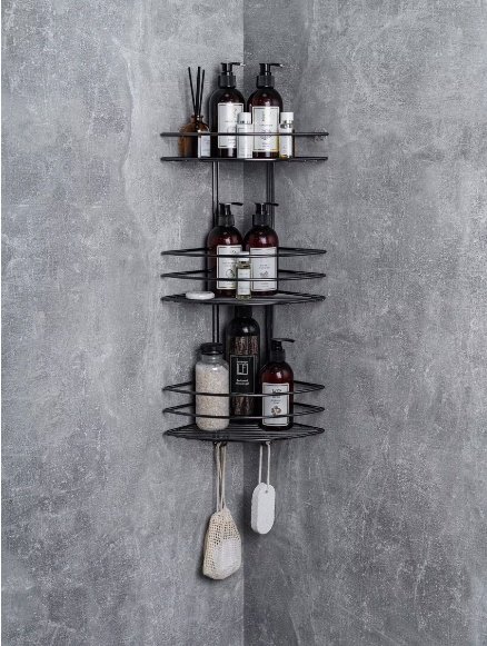 Полка для ванной черный никель П00000891 ProfFero, 3 яруса, 1 шт.