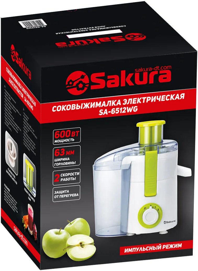 Соковыжималка Sakura SA-6512WG белая купить,NaN