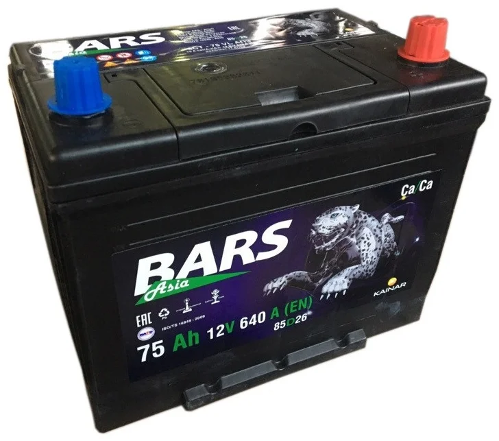 Аккумулятор Bars Azia 75Аh Jis обратная полярность справа+