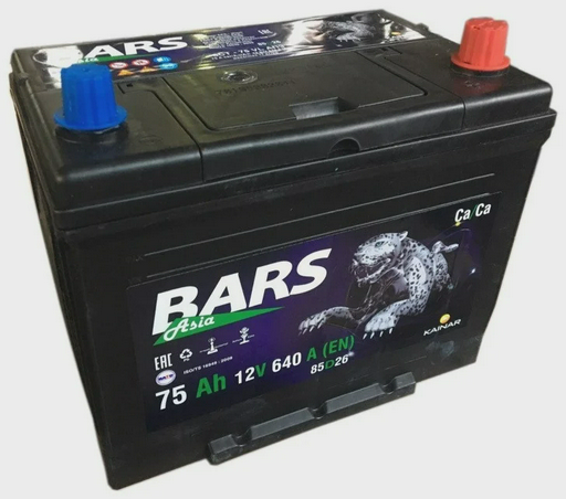 Аккумулятор Bars Azia 75Аh Jis обратная полярность справа+